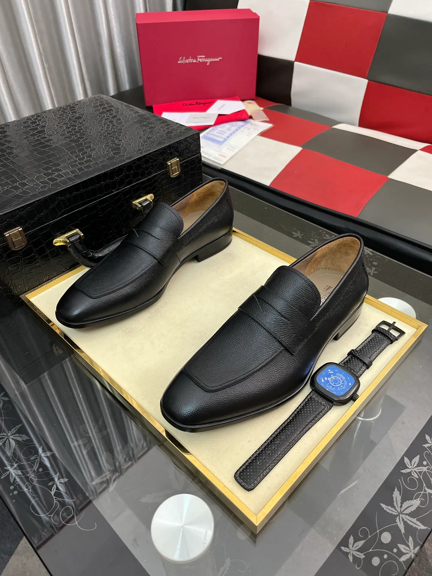 Men's shoes 💰600⌚️⌚️[Salvatore Ferragamo] Ferragamo business leather shoes, 1:1 top purchasing quality, imported selected original calfskin for the uppers, imported original soft water-dyed cowhide for the inner feet, imported original customized Italian handmade lightweight foam outsole, size: 39-44 5️⃣ options available